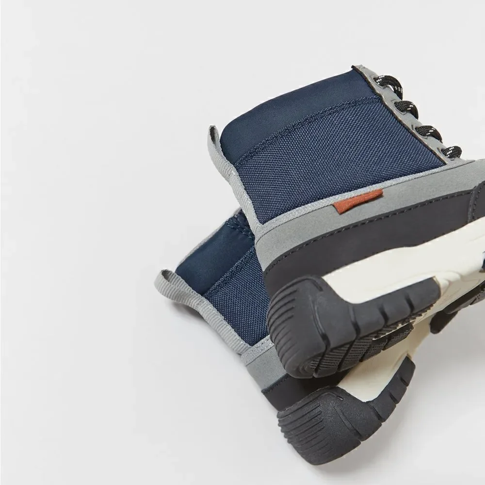 Zara CONTRASTING HIGH-TOP SNEAKERS Kids  12 .5